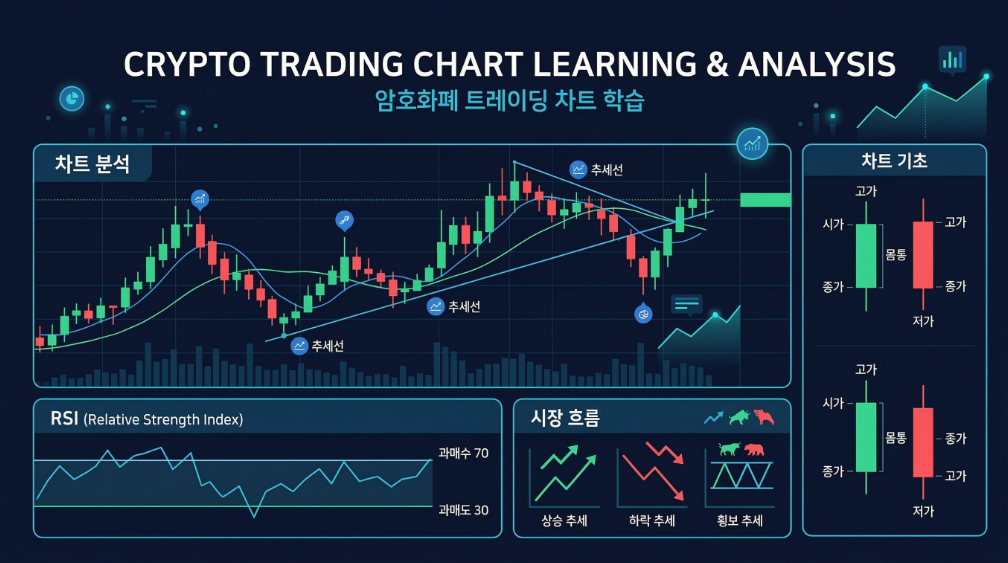 암호화폐 차트 분석 교육을 설명하는 코인차트랩 이미지
