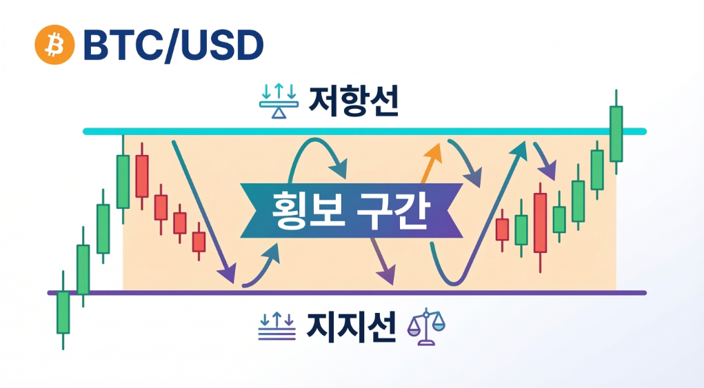 코인 차트 횡보장 박스권 구조 설명