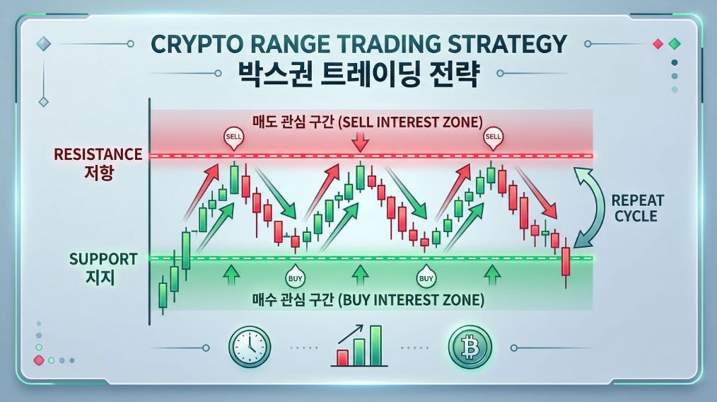 코인 박스권 매매 전략 차트 설명
