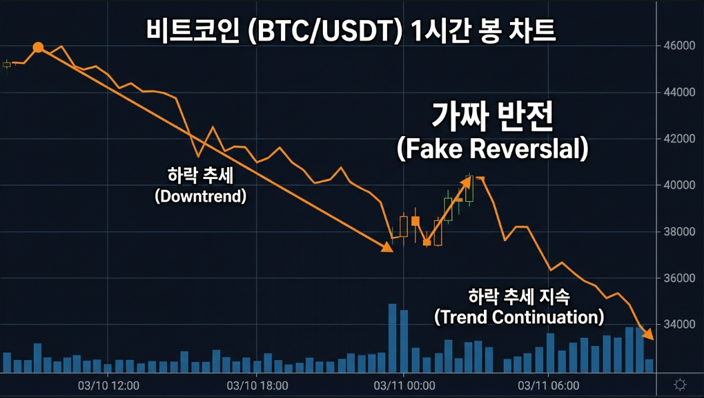 가짜 반등 후 하락 차트