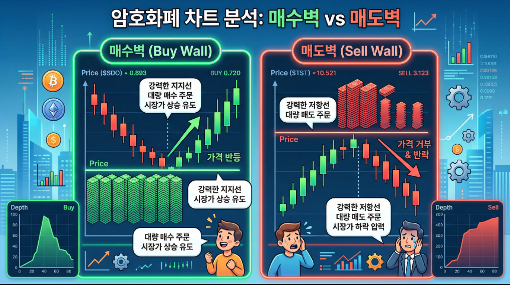 매수벽과 매도벽 차이 설명