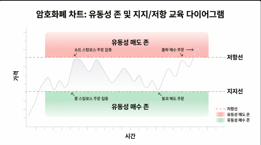 코인 유동성 지지선 저항선 설명
