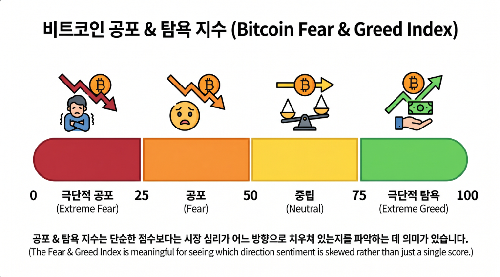 비트코인 공포탐욕지수 0에서 100 구간 해석 설명 이미지