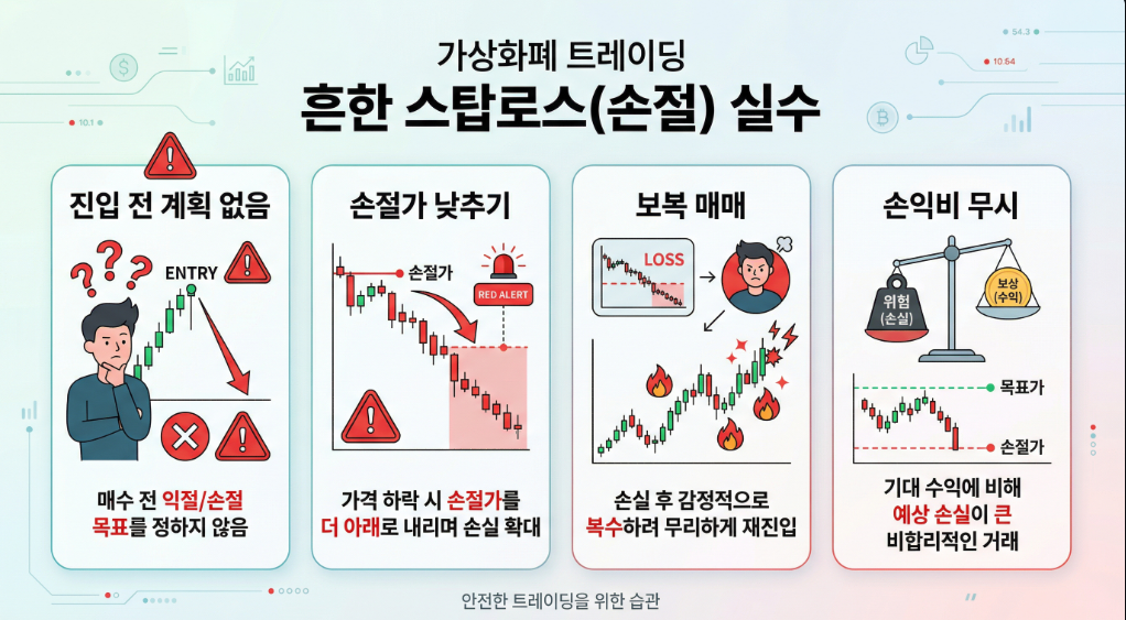 코인 손절 시 초보자가 자주 하는 실수 설명 이미지