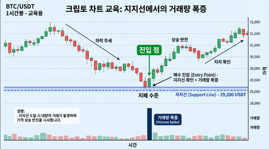 거래량 스파이크 진입 예시