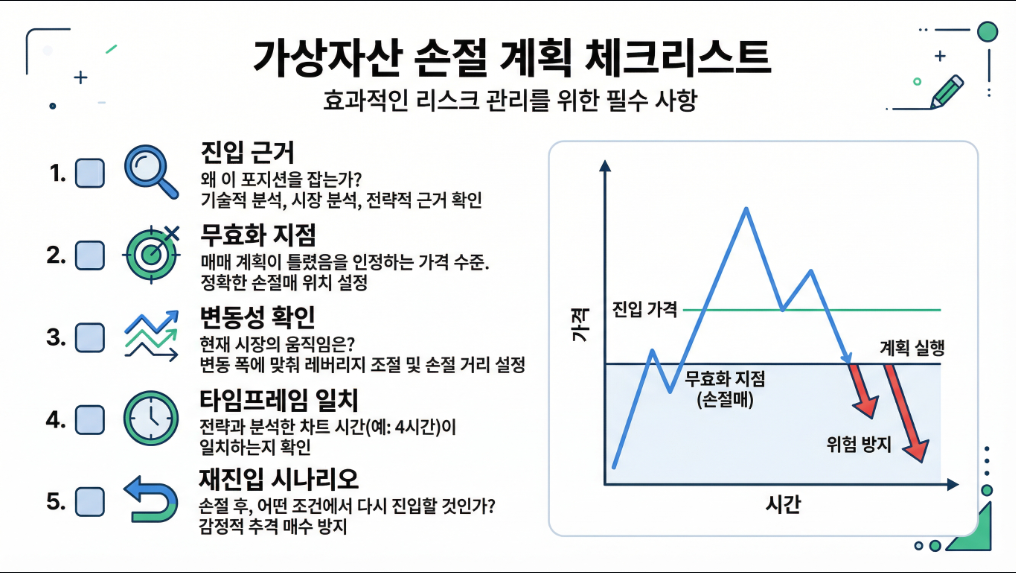 코인 손절 라인 설정 전 확인해야 할 체크리스트 이미지